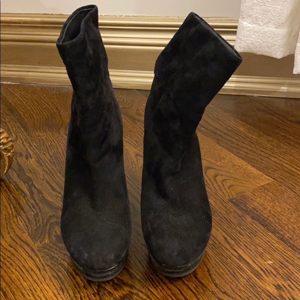 Via Spiga Black suede wedge booties